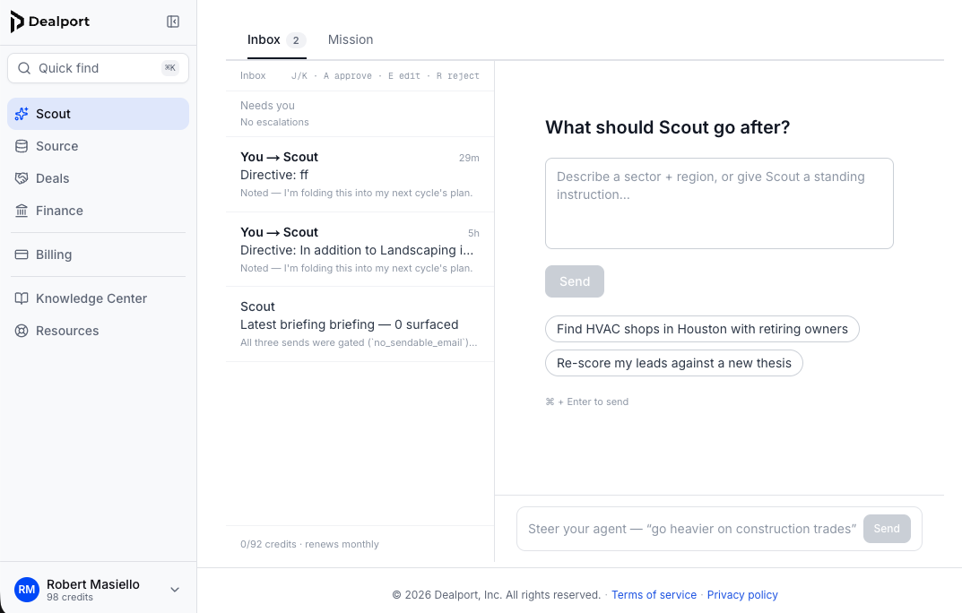 Scout — live in product